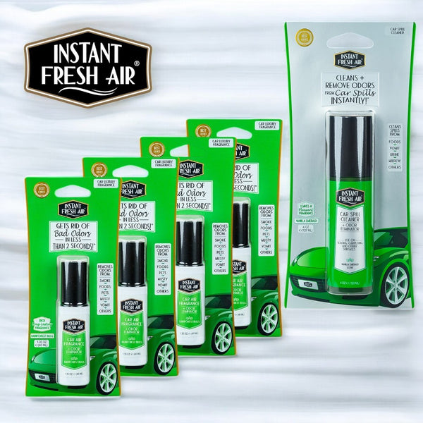 CAR FRESHNESS SET: 4 Car Rainforest Bliss, 1.35 Oz (40 Ml) + 1 Car Spill, 4 Oz (120 Ml).