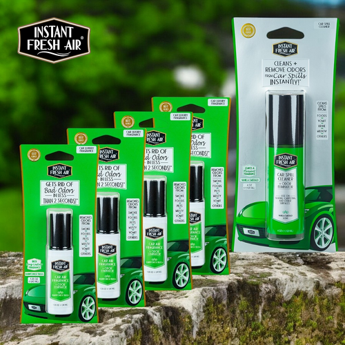 CAR FRESHNESS SET: 4 Car Rainforest Bliss, 1.35 Oz (40 Ml) + 1 Car Spill, 4 Oz (120 Ml).