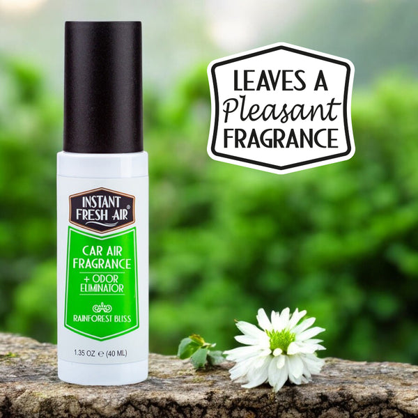 CAR FRESHNESS SET: 4 Car Rainforest Bliss, 1.35 Oz (40 Ml) + 1 Car Spill, 4 Oz (120 Ml).