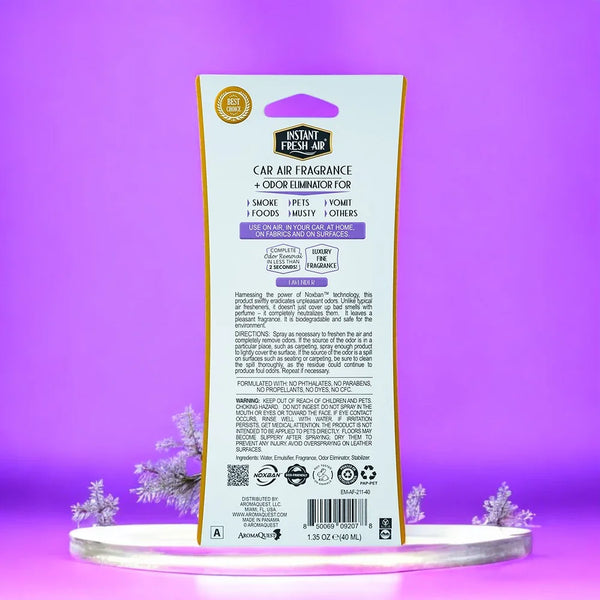 Car Air Fragrance, Lavender, 1.35 Oz (40 Ml). - AromaQuest - Instant Fresh Air