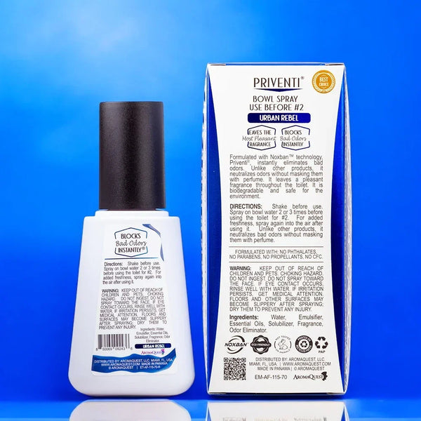 Priventi, Urban Rebel, 2.4 Oz (70 Ml). Pack of 2. - AromaQuest - Instant Fresh Air