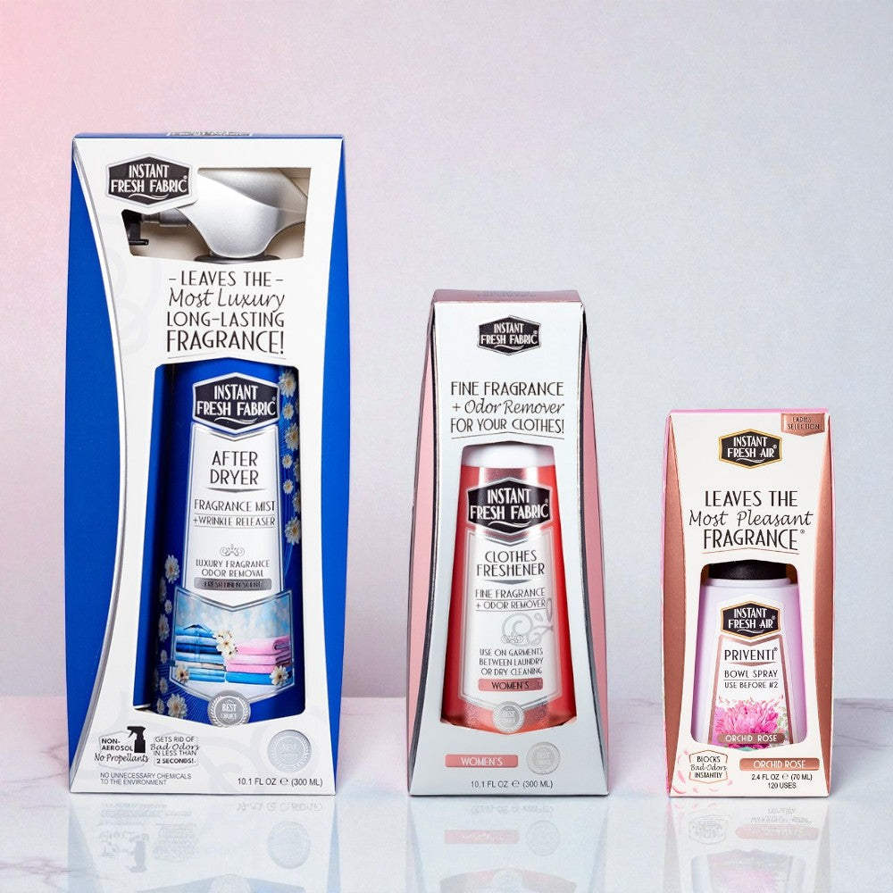COLLEGE LIFE FRESHNESS TRIO – FOR HER  (1 Priventi Orchid Rose, 1 Clothes Freshener Women, 1 After Dryer)