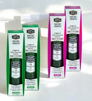 Smoke Vanish, Fresh Mist & Lavender, 2 Oz. (60 Ml.). 2 Pieces - Plastic Wrapped. - AromaQuest - Instant Fresh Air